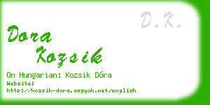 dora kozsik business card