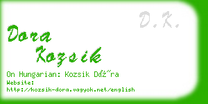 dora kozsik business card
